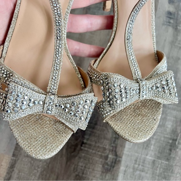 I.N.C. Glittery Bow T-Strap Heels Size 7.5 Holiday Party Wedding - Picture 7 of 10